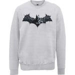 Batman Mens Grey Sweatshirt Jumper Arkham Origins DC Comics Game Film Small