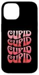 Coque pour iPhone 14 Rose Cupidon Spellout Retro Saint-Valentin