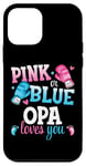 iPhone 12 mini Pink Or Blue Opa Loves You Boxing Gender Reveal Party Case