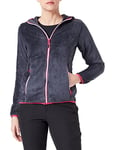 CMP - Veste polaire Highloft pour femme avec capuche fixe, Titane-Fuchsia, XXS