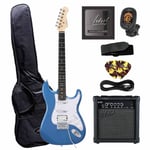 Artist AS1 Metallic Blue Electric Guitar w/ Accessories & Amp