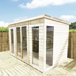 15 x 7 Pressure Treated Pent Summerhouse with Double Doors