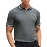 BOSS Mens Paddy Polo Shirt Dark Beige L