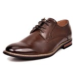 Bruno Marc Chaussures de Ville Homme Oxfords Classique Chaussure Costume Fermeture à Lacets Entreprise Officiel pour Travail Brun PRINCE-16 Taille 39.5