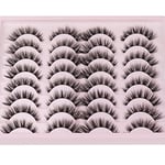 JIMIRE Faux Mink Cat Eye Lashes Fluffy Crossed Volume False Eyelashes Natural Look Handmade Premium Quality Reusable 16 Pairs Pack