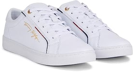 Tommy Hilfiger Women Tommy Signature Cupsole Trainers, White (White), 42 EU