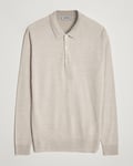 John Smedley Belper Extra Fine Merino Polo Pullover Grey Fleece