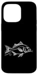 Coque pour iPhone 14 Pro Max Line Art Poisson & Ichtyologiste Dorado Doré