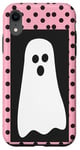 Coque pour iPhone XR Rose moderne à pois mignon fantôme effrayant pastel gothique rétro