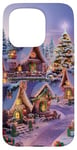 Coque pour iPhone 15 Pro Village Enneigé Hiver Neige Noël Modèle Flocons De Neige