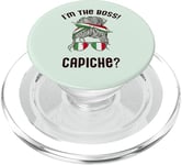 I'M THE BOSS! CAPICHE? Italian Woman Messy Bun Italy Meme PopSockets PopGrip for MagSafe