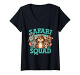 Womens African Safari Lover Zoo Safari Squad V-Neck T-Shirt