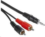 Premiumcord Jack 3,5 Mm - Rca (Cinch) X2 3M Kabel Svart (Kjackcin3)