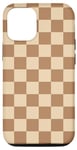 Coque pour iPhone 13 Pro Damier marron classique à carreaux