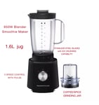 GEEPAS 650W Blender Smoothie Maker Ice Crusher Mixer  Juicer Vegetables Black