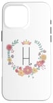 Coque pour iPhone 16 Pro Max Cadeau personalisé pour fillettes thème princesses lettre H