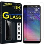 VCOMP® 1 Film Vitre Verre Trempé de Protection d'écran pour Samsung Galaxy A6 (2018) 5.6"/ A6 2018 Dual SIM [Les Dimensions EXACTES du Telephone: 149.9 x 70.8 x 7.7 mm] - Transparent