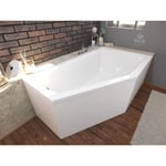 Baignoire Bain d'angle 160x90 Droite avec tablier en acrylique, Siphon de bain et pieds (support) - Set 4en1 - Fabriqué en ue Badland selena