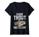 Womens Every Trout Has Its Day Trout V-Neck T-Shirt