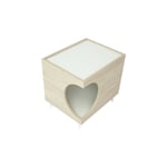 Skraut Home - Table d'Appoint - Maison de Toilette pour animaux ellie - Table de Nuit - Chêne/Blanc - Entrée latérale, 1 porte - Niche pour chien et