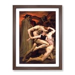 William Adolphe Bouguereau Dante And Virgil In Hell Classic Painting Framed Wall Art Print, Ready to Hang Picture for Living Room Bedroom Home Office Décor, Walnut A4 (34 x 25 cm)