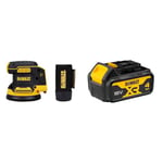 DeWALT DCW210N-XJ Ponceuse excentrique Brushless 125mm 18V (vendue seule) & Batterie XR 18V 4 Ah Li-Ion - DCB182-XJ - Compatible Avec Tous Les Outils XR 18V Bricolage et Jardin DEWALT