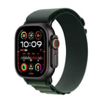 Apple Watch Ultra 2 GPS + Cellular, Boîtier en Titane Noir de 49 mm, Boucle Alpine Vert foncé - Medium