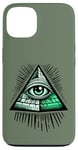 Coque pour iPhone 13 argent tous les yeux voyants ironie illuminati foi