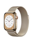 Apple Watch Series 8 45MM GPS + Cellular Gold Stainless Steel Case Stainless Steel Loop A2774 (Brand New)