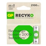 GP 2100 ReCyko Uppladdningsbart AA | HR06 Ni-Mh batteri 2-pack