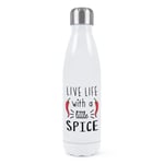 Live Life With A Little Spice Chilli Double Wall Water Bottle Spicy Food Funny