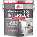 Peinture Sol - Résine Epoxy : Peinture pour Sol salon, cuisine, salle de bains - Effet Miroir - revepoxy deco - 1 kg (jusqu'à 5 m² en 2 couches) Vert