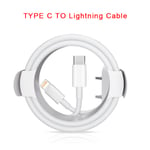 PD 20W Original Lightning-kabel för iPhone 14 13 12 11 Pro Max Snabbladdningsladdare Tråd Sladd 8 Plus XS XR SE USB Typ C-kabel White 1m