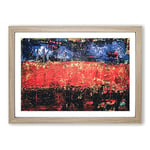 Big Box Art Abstract Painting Vol.225 by S.Johnson Framed Wall Art Picture Print Ready to Hang, Oak A2 (62 x 45 cm)