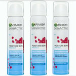 3 x GARNIER SKIN ACTIVE MOISTURE BOMB PROTECT 75ml HYDRATING MIST SPF 30 