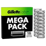 Gillette Labs Razor Blades Men, Pack of 16 Razor Blade Refills, Compatible with GilletteLabs with Exfoliating Bar and Heated Razor