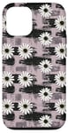 Coque pour iPhone 14 Pro Purple Daisy Flowers Phone Cover Black Strokes Pattern