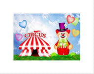 Wee Blue Coo NURSERY CIRCUS CLOWN BIG TOP TENT FUNNY KIDS BEDROOM FRAMED ART PRINT B12X13450