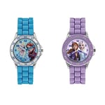 Disney Frozen Girls Analogue Classic Quartz Watch with Rubber Strap FZN9012 & Girl's Analog Quartz Watch with Silicone Strap FZN9505