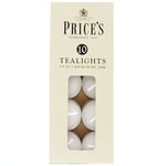 Price's Patent Candles White Tealights - Up to 5 Hours Burn Time - Pack of 10