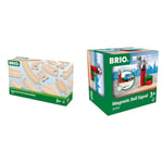 BRIO World Expansion Pack - Intermediate Wooden Train Track for Kids Age 3 Years Up & World Magnetic Railway Bell Signal for Kids Age 3 Years Up - Compatible with all Train Sets & Accessories