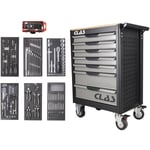Clas - Servante d'atelier 7 tiroirs 400Kg L.688 x l.459 x H.1035mm avec 187 outils - eg 2185 Equipements