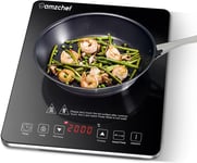 AMZCHEF Portable Induction Hob 2000W, 10-Level Power/Temperature Control, Timer