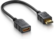 Rallonge HDMI Court-Clé TV Adaptateur Rallonge de Câble-HDMI Mâle vers HDMI Femelle 4K UHD