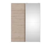 Armoire 2 portes coulissantes L.150 cm ELEGANCE MINI blanc et imitation chêne