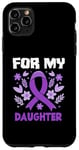 Coque pour iPhone 11 Pro Max Ruban violet de sensibilisation au lymphome de Hodgkin pour ma fille