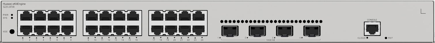 Huawei S220-24T4X 24x10/100/1000BASE-T ports 4x10GE SFP+ ports built-in AC power