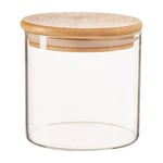 Scandi Glass Storage Jar with Wooden Lid 550ml