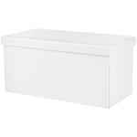 Mucola - Coffre de rangement Coffre de siège Banquette de poitrine Banc Ottomane Sofabank Blanc pliable