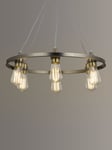 John Lewis Bistro Hoop Pendant Ceiling Light, 6 Light, Pewter